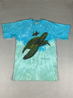Vintage Soft Goods Green Sea Turtle Men's T-Shirt Blue Size M 100% Cotton USA